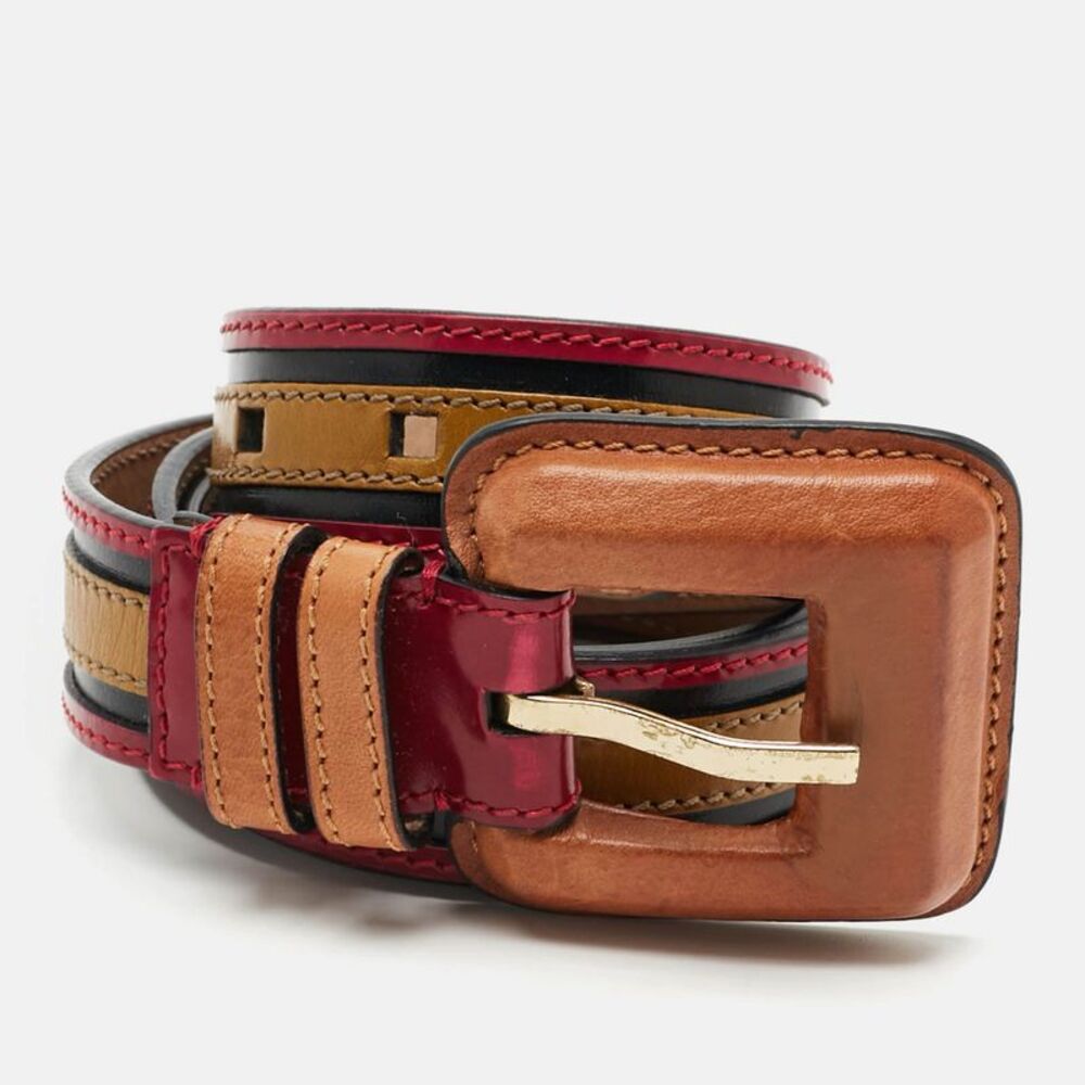 Burberry 85 Cm Buckle Belt Multicolor Leather